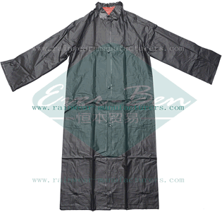 Black plus size raincoat-Long PVC raincoat-double layers PVC Raincoat-black pvc raincoat